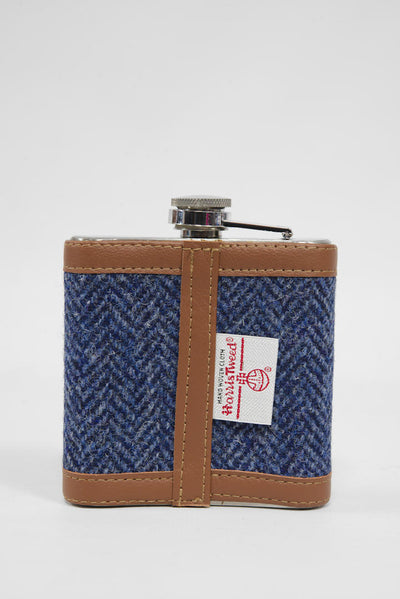 Harris Tweed Hip Flask HB136 (Tan Leather)