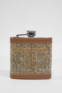 Harris Tweed Hip Flask HB133 (Tan Leather)