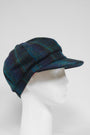 Harris Tweed Baker Boy Hat Blue w/ Turquoise OC (GA)