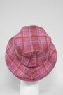 Harris Tweed Ladies Brimmed Hat Pink Lilac Check (GA)