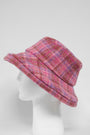 Harris Tweed Ladies Brimmed Hat Pink Lilac Check (GA)