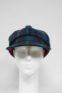 Harris Tweed Baker Boy Hat Blue w/ Turquoise OC (GA)