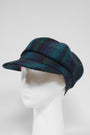 Harris Tweed Baker Boy Hat Blue w/ Turquoise OC (GA)