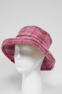 Harris Tweed Ladies Brimmed Hat Pink Lilac Check (GA)