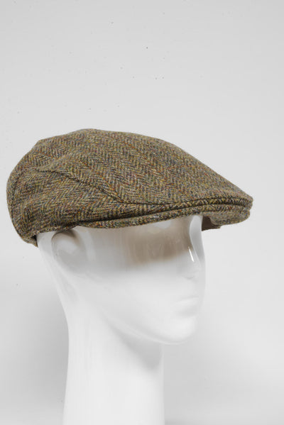 Harris Tweed Flat Cap Green Brown HB HH