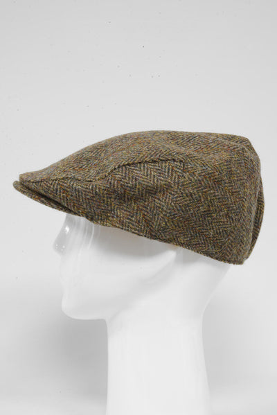 Harris Tweed Flat Cap Green Brown HB HH
