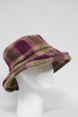 Harris Tweed Ladies Brimmed Hat Heather Check (GA)