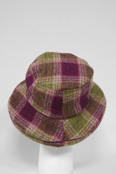 Harris Tweed Ladies Brimmed Hat Heather Check (GA)