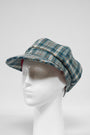 Harris Tweed Baker Boy Hat Duck Egg/Cream Check (GA)