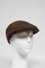 Harris Tweed Flat Cap Brown w/Red Blue OC (GA)
