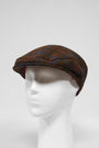 Harris Tweed Flat Cap Brown w/Red Blue OC (GA)