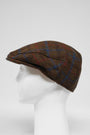 Harris Tweed Flat Cap Brown w/Red Blue OC (GA)