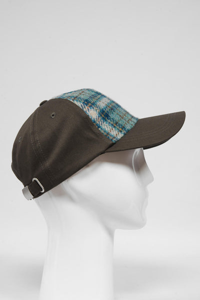 Harris Tweed Baseball Cap Duck Egg/Cream Check (GA)