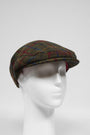 Harris Tweed Flat Cap Green/Burgundy Multi (GA)