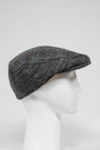 Harris Tweed Flat Cap Grey w/Red Overcheck (GA)