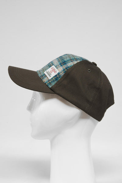 Harris Tweed Baseball Cap Duck Egg/Cream Check (GA)