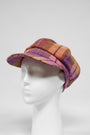 Harris Tweed Baker Boy Hat Peach/Purple Check (GA)