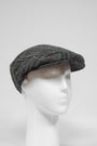 Harris Tweed Flat Cap Grey w/Red Overcheck (GA)