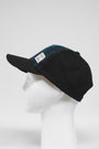 Harris Tweed Baseball Cap Navy w/Teal Overcheck (GA)