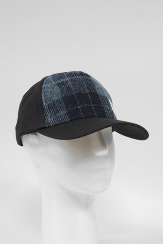 Harris Tweed Baseball Cap - Navy/Blue Check (GA)
