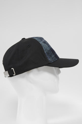 Harris Tweed Baseball Cap - Navy/Blue Check (GA)