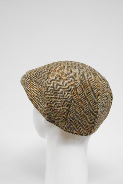 Harris Tweed Flat Cap Bracken Herringbone (HW)