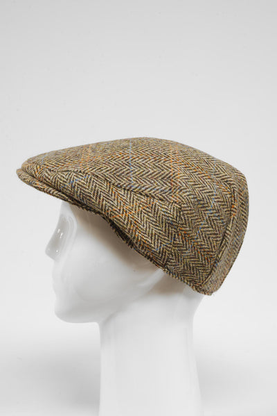 Harris Tweed Flat Cap Bracken Herringbone (HW)