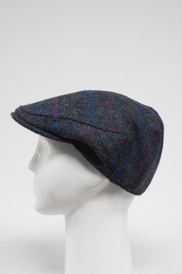 Harris Tweed Flat Cap Navy/Pink Multi (HW)