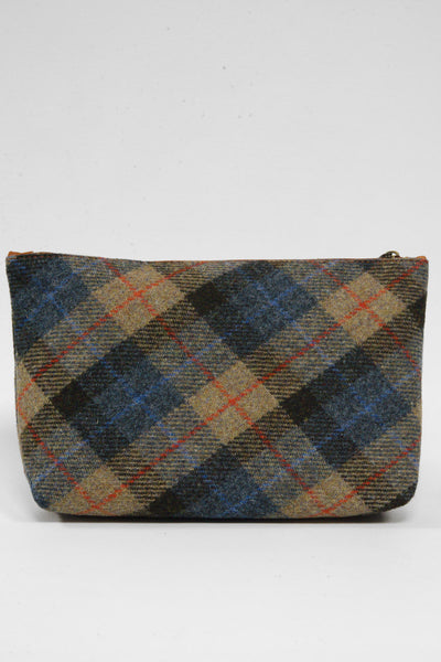 Harris Tweed Toiletries Bag A0162(C) (Tan Leather)