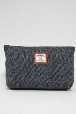 Harris Tweed Toiletries Bag BC1 (Tan Leather)
