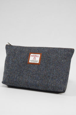 Harris Tweed Toiletries Bag BC1 (Tan Leather)