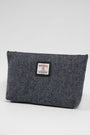 Harris Tweed Toiletries Bag BC1 (Black Leather)
