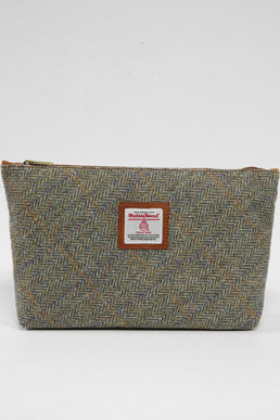 Harris Tweed Toiletries Bag HB107(C) Tan Leather