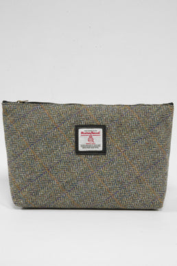 Harris Tweed Toiletries Bag HB107(C) Black Leather