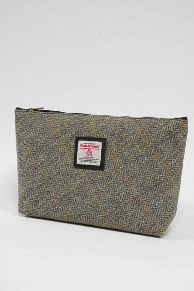 Harris Tweed Toiletries Bag HB107(C) Black Leather