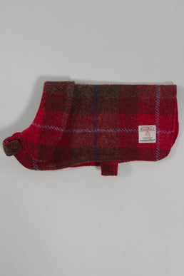Harris Tweed Cosy Dog Coat Red Check A001 Prices From