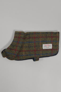 Harris Tweed Cosy Dog Coat Green/Burgundy Multi Prices From
