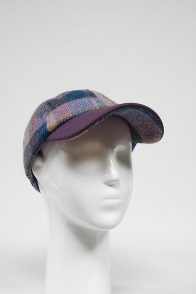 Harris Tweed Baseball Cap Lilac Pastels (HH)