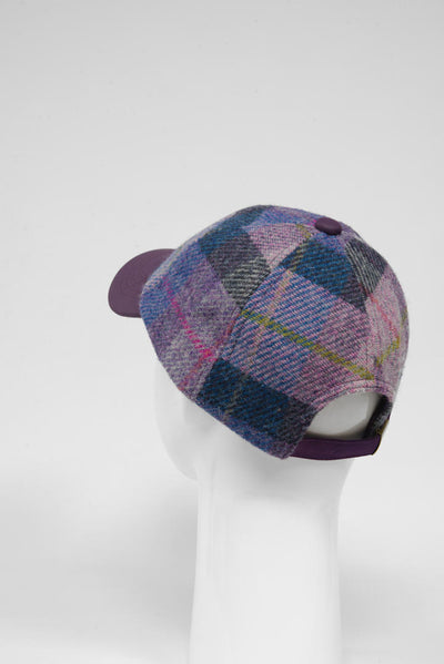 Harris Tweed Baseball Cap Lilac Pastels (HH)