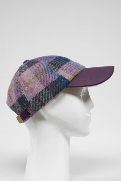 Harris Tweed Baseball Cap Lilac Pastels (HH)