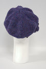 Harris Tweed Ladies Flower Hat - Violet With Navy Band
