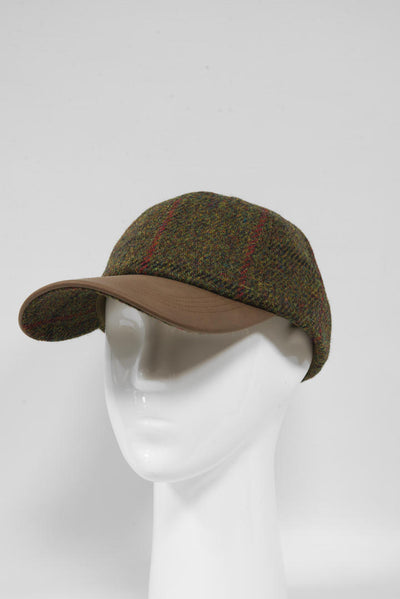 Harris Tweed Baseball Cap Green Check (HH)