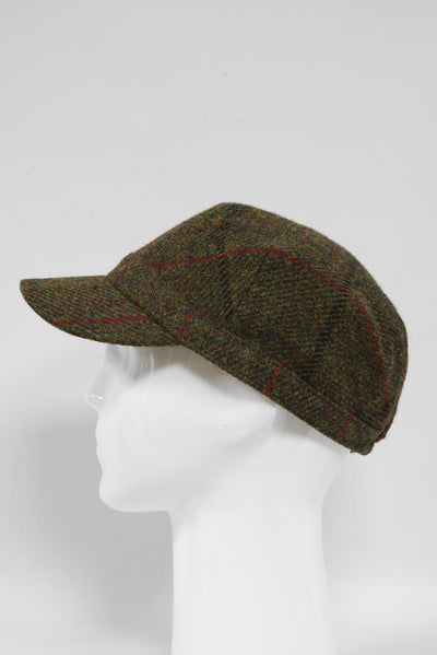 Harris Tweed Cadet Cap Green Check (HH)