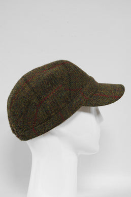 Harris Tweed Cadet Cap Green Check (HH)