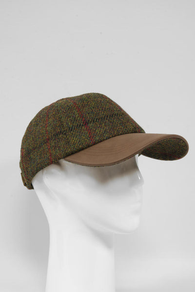 Harris Tweed Baseball Cap Green Check (HH)