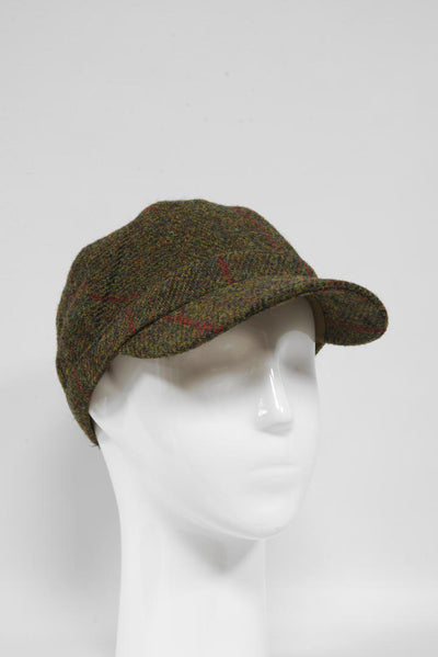 Harris Tweed Cadet Cap Green Check (HH)
