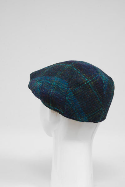 Harris Tweed Flat Cap Blue w/Turquoise OC (GA)