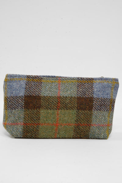 Harris Tweed Cosmetic Bag A017 (Brown Leather)