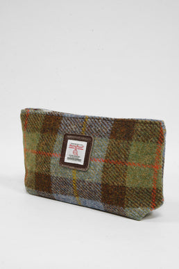 Harris Tweed Cosmetic Bag A017 (Brown Leather)