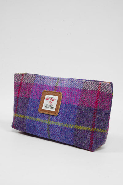 Harris Tweed Cosmetic Bag A0114 (Tan Leather)